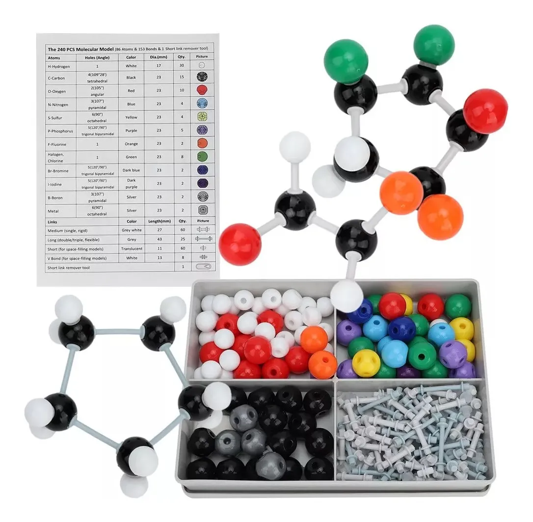 Kit De Estructura Inorgánica Orgánica Molecular De 252 Pieza