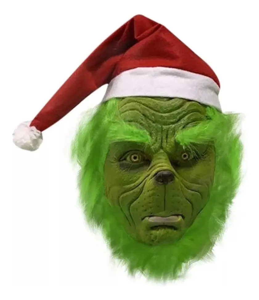Máscara El Grinch Navideño Color Verde.