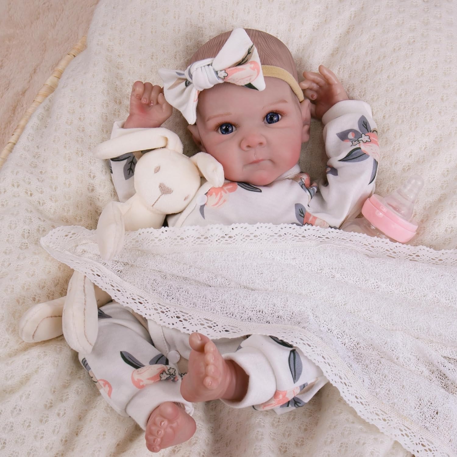 Muñeca Reborn De 48 Cm Vinilo Silicona Niña - Imagen 3