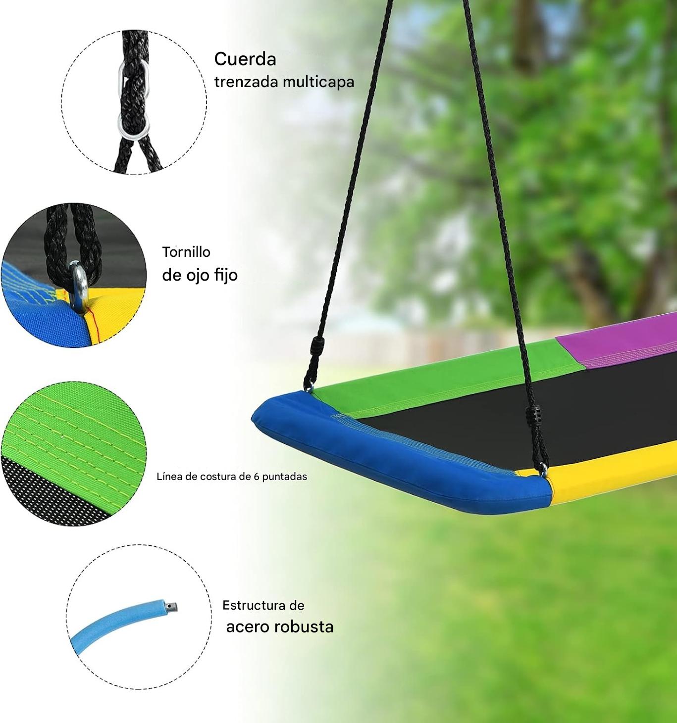 Columpio Mecedor Multicolor Rectangular. - Imagen 4
