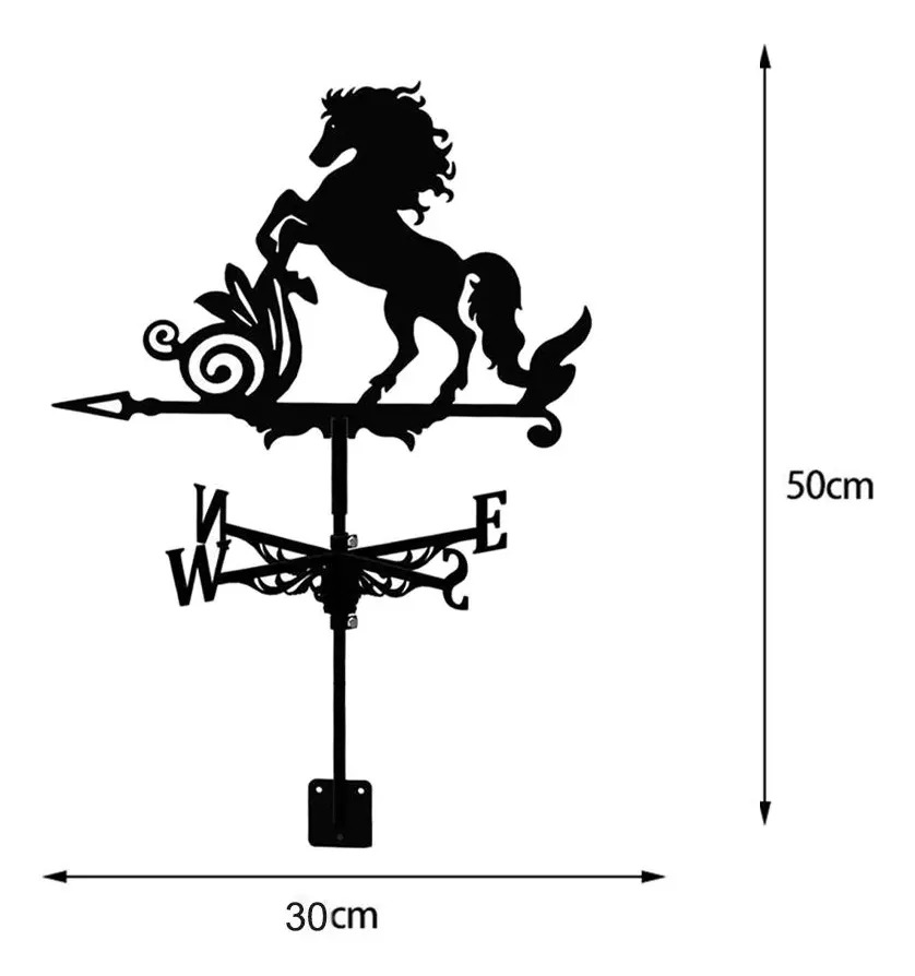 Veleta De Metal Con Soporte Para Techo Caballo - Imagen 3